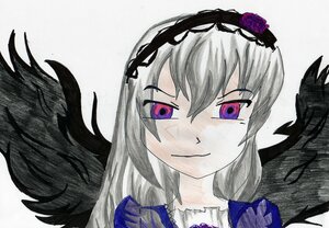 Rating: Safe Score: 0 Tags: 1girl auto_tagged black_wings feathered_wings feathers flower hairband image long_hair looking_at_viewer pink_eyes rose silver_hair simple_background smile solo suigintou white_background wings User: admin
