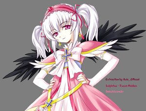 Rating: Safe Score: 0 Tags: 1girl black_wings dress elbow_gloves hair_ribbon hairband hands_on_hips image jewelry lolita_hairband long_hair ribbon solo striped suigintou twintails white_hair wings User: admin
