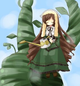 Rating: Safe Score: 0 Tags: 1girl auto_tagged brown_hair closed_eyes day dress green_dress hat head_scarf image long_hair long_sleeves plant sky solo standing suiseiseki very_long_hair watering_can User: admin