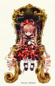 Rating: Safe Score: 0 Tags: 1girl blonde_hair bow dress drill_hair full_body image long_hair red_dress shinku shoes sitting solo twin_drills twintails very_long_hair white_legwear User: admin