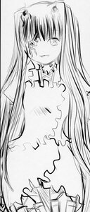 Rating: Safe Score: 0 Tags: 1girl bangs closed_mouth detached_collar greyscale image kirakishou long_hair looking_at_viewer monochrome simple_background smile solo two_side_up white_background User: admin