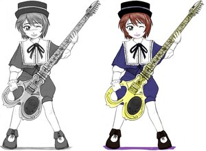Rating: Safe Score: 0 Tags: acoustic_guitar amplifier_(instrument) bass_guitar bow_(instrument) electric_guitar green_eyes guitar hat holding_instrument image instrument keyboard_(instrument) music neck_ribbon one_eye_closed pants pantyhose playing_instrument plectrum ribbon short_hair smile solo souseiseki top_hat violin User: admin