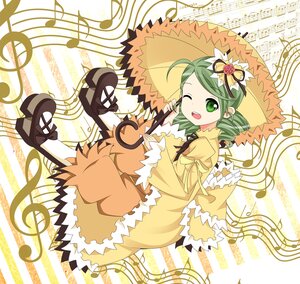 Rating: Safe Score: 0 Tags: 1girl beamed_eighth_notes beamed_sixteenth_notes dress drill_hair eighth_note flower frills green_eyes green_hair hat image kanaria musical_note one_eye_closed open_mouth quarter_note rose short_hair sixteenth_note smile solo staff_(music) striped_background treble_clef twin_drills vertical_stripes User: admin