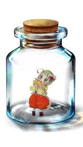 Rating: Safe Score: 0 Tags: 1girl dress food glass green_eyes green_hair hair_ornament image in_container kanaria minigirl solo white_background User: admin