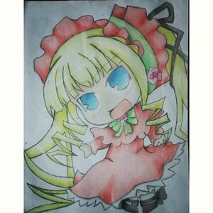 Rating: Safe Score: 0 Tags: 1girl :d blonde_hair blue_eyes blush_stickers bow bowtie chibi colored_pencil_(medium) dress drill_hair image long_hair long_sleeves looking_at_viewer marker_(medium) millipen_(medium) open_mouth photo shikishi shinku smile solo standing traditional_media User: admin