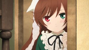 Rating: Safe Score: 0 Tags: 1girl bangs black_ribbon blush brown_hair closed_mouth dress heterochromia image long_hair long_sleeves looking_at_viewer neck_ribbon peeking_out red_eyes ribbon solo suiseiseki User: admin