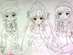 Rating: Safe Score: 0 Tags: 3girls bonnet capelet dress drill_hair expressionless frills hat image lineart long_hair long_sleeves looking_at_viewer monochrome multiple multiple_girls ribbon shinku short_hair siblings simple_background sisters souseiseki standing suigintou suiseiseki tagme top_hat very_long_hair User: admin