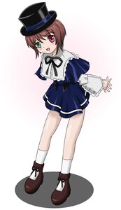 Rating: Safe Score: 0 Tags: 1girl :d blue_dress blush brown_hair dress full_body green_eyes hat heterochromia image long_sleeves looking_at_viewer open_mouth red_eyes ribbon shoes short_hair smile socks solo souseiseki standing top_hat white_legwear User: admin