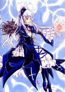 Rating: Safe Score: 0 Tags: 1girl black_wings dress feathers flower frilled_sleeves frills hairband image long_hair long_sleeves pink_eyes profile rose silver_hair solo suigintou very_long_hair wings User: admin