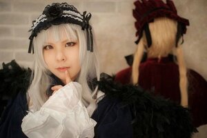 Rating: Safe Score: 0 Tags: 1boy 1girl 91076 blurry closed_mouth depth_of_field finger_to_mouth gothic_lolita hairband lips lolita_fashion lolita_hairband long_hair long_sleeves looking_at_viewer multiple_cosplay silver_hair suigintou tagme User: admin