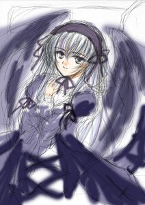 Rating: Safe Score: 0 Tags: 1girl black_ribbon black_wings detached_collar dress flower frills hairband image long_hair long_sleeves looking_at_viewer ribbon rose simple_background solo suigintou very_long_hair white_background wings User: admin