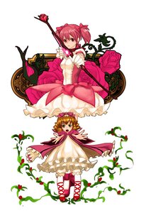 Rating: Safe Score: 0 Tags: 2girls bow bow_(weapon) brown_hair dress flower frills green_eyes hair_bow hinaichigo image kaname_madoka magical_girl multiple_girls pink_hair rose short_hair short_twintails smile solo thorns twintails vines weapon User: admin