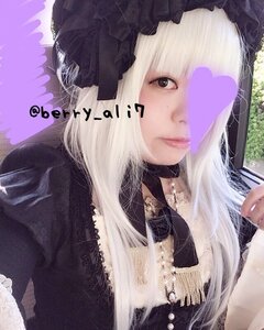 Rating: Safe Score: 0 Tags: 1girl bangs black_dress closed_mouth dress heart lace lips long_hair looking_at_viewer photo solo suigintou upper_body white_hair User: admin