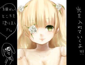 Rating: Safe Score: 0 Tags: 1girl blonde_hair flower green_eyes hair_flower hair_ornament image kirakishou long_hair rose smile solo thorns two_side_up white_flower white_rose User: admin