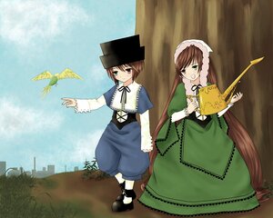 Rating: Safe Score: 0 Tags: 2girls blue_dress brown_hair dress green_dress green_eyes hat head_scarf heterochromia image long_hair long_sleeves multiple_girls outdoors pair red_eyes short_hair siblings sisters smile souseiseki suiseiseki twins very_long_hair watering_can User: admin