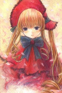 Rating: Safe Score: 0 Tags: 1girl blonde_hair blue_eyes bonnet bow bowtie dress drill_hair flower hat image long_hair long_sleeves looking_at_viewer red_dress shinku solo very_long_hair User: admin