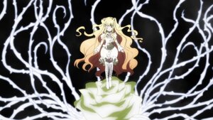 Rating: Safe Score: 0 Tags: 1girl bare_shoulders blonde_hair dress flower image kirakishou long_hair rose solo very_long_hair wavy_hair white_dress User: admin