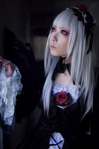 Rating: Safe Score: 0 Tags: 1girl bangs black_dress choker closed_mouth dress expressionless flower frilled_sleeves frills gothic_lolita hairband lace lips lolita_fashion long_hair long_sleeves red_eyes rose silver_hair solo suigintou User: admin