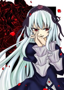 Rating: Safe Score: 3 Tags: 1girl dress flower frills hairband image juliet_sleeves long_hair long_sleeves looking_at_viewer own_hands_together petals red_eyes red_flower rose rose_petals smile solo suigintou User: admin