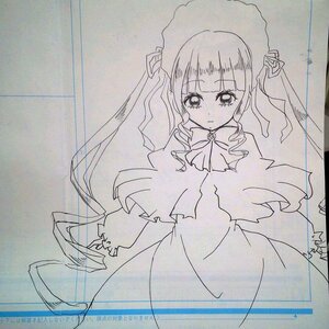 Rating: Safe Score: 0 Tags: 1girl bangs blunt_bangs bonnet bow capelet closed_mouth dress drill_hair eyebrows_visible_through_hair frills image long_hair long_sleeves looking_at_viewer monochrome photo shinku solo traditional_media twin_drills veil User: admin