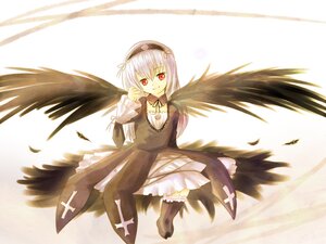 Rating: Safe Score: 0 Tags: 1girl auto_tagged black_wings dress feathered_wings feathers frills hairband image long_sleeves looking_at_viewer red_eyes smile solo striped suigintou wings User: admin