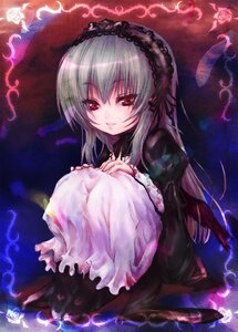 Rating: Safe Score: 0 Tags: 1girl auto_tagged dress flower frills hairband image long_hair long_sleeves looking_at_viewer red_eyes rose silver_hair smile solo suigintou very_long_hair wings User: admin