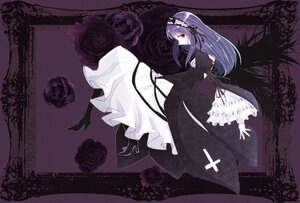 Rating: Safe Score: 0 Tags: 1girl black_rose dress flower frills gothic_lolita hairband image lolita_fashion long_hair long_sleeves pantyhose purple_rose red_eyes ribbon rose solo suigintou User: admin