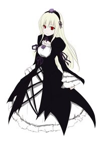 Rating: Safe Score: 0 Tags: 1girl black_dress dress frills full_body hairband image long_hair long_sleeves looking_at_viewer red_eyes ribbon simple_background solo standing suigintou white_background wings User: admin