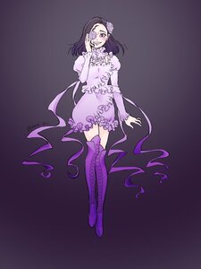Rating: Safe Score: 0 Tags: 1girl barasuishou blush boots cross-laced_footwear dress finger_to_mouth flower full_body hair_flower hair_ornament image knee_boots long_hair looking_at_viewer purple_eyes purple_hair rose smile solo thigh_boots thighhighs twitter_username User: admin
