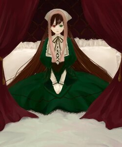 Rating: Safe Score: 0 Tags: 1girl brown_hair curtains dress expressionless green_dress green_eyes heterochromia image long_hair long_sleeves looking_at_viewer red_eyes sitting solo suiseiseki twintails very_long_hair User: admin