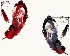 Rating: Safe Score: 0 Tags: 2girls black_wings blonde_hair dress flower hairband image long_hair long_sleeves looking_at_viewer multiple_girls red_eyes ribbon solo suigintou upper_body wings User: admin