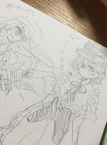 Rating: Safe Score: 0 Tags: 1girl 2girls capelet frills hat image long_sleeves looking_at_viewer monochrome multiple_girls nagae_iku pair ribbon short_hair sketch solo souseiseki standing suiseiseki User: admin