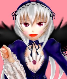 Rating: Safe Score: 0 Tags: 1girl auto_tagged black_ribbon detached_collar dress flower frilled_sleeves frills hairband image long_sleeves looking_at_viewer pink_eyes puffy_sleeves red_eyes silver_hair smile solo suigintou upper_body wings User: admin