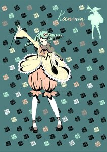 Rating: Safe Score: 0 Tags: 1girl dress drill_hair flower green_hair hair_ornament image kanaria rose shoes short_hair solo User: admin