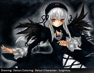 Rating: Safe Score: 0 Tags: 1girl black_dress black_ribbon black_wings detached_collar dress frilled_sleeves frills hairband image letterboxed lolita_hairband long_hair long_sleeves looking_at_viewer pink_eyes ribbon silver_hair solo suigintou wings User: admin