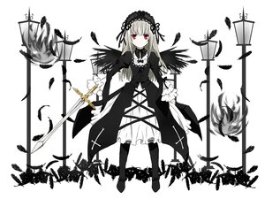 Rating: Safe Score: 0 Tags: 1girl auto_tagged black_legwear boots cross dress feathers flower frills hairband image lolita_fashion lolita_hairband long_hair long_sleeves looking_at_viewer puffy_sleeves red_eyes ribbon solo suigintou sword thighhighs weapon User: admin