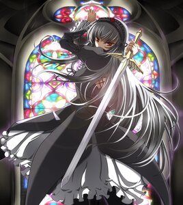 Rating: Safe Score: 0 Tags: 1girl ashita_yaru black_hair commentary_request dress frills hairband image lolita_fashion lolita_hairband long_hair looking_at_viewer red_eyes rose rozen_maiden silver_hair solo stained_glass suigintou sword very_long_hair weapon window wings User: admin