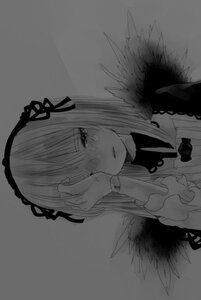 Rating: Safe Score: 0 Tags: 1girl bangs blush closed_mouth crying crying_with_eyes_open greyscale hairband image long_hair long_sleeves monochrome ribbon simple_background solo suigintou tears User: admin