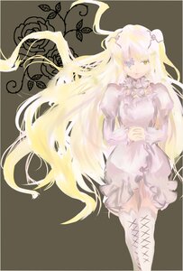 Rating: Safe Score: 0 Tags: 1girl blonde_hair boots cross-laced_footwear dress eyepatch flower frills hair_ornament hands_clasped hands_together image kirakishou long_hair long_sleeves own_hands_together puffy_sleeves solo thigh_boots thighhighs two_side_up very_long_hair white_dress yellow_eyes User: admin