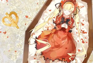 Rating: Safe Score: 0 Tags: 1girl blonde_hair bonnet closed_eyes coffin commentary_request dress flower hair_ribbon hairband image long_hair lying nine_(liuyuhao1992) on_back petals photoshop_(medium) red_dress ribbon rose rose_petals rozen_maiden shinku sleeping solo spoilers twintails white_rose User: admin