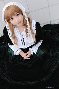 Rating: Safe Score: 0 Tags: 1girl artist_name black_dress brown_hair dress frills hands_clasped hands_together lips lolita_fashion long_hair long_sleeves looking_at_viewer own_hands_together signature smile solo suiseiseki User: admin