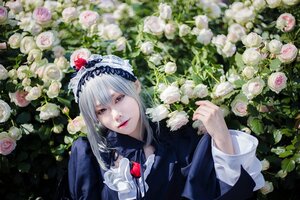 Rating: Safe Score: 0 Tags: 1girl flower lips looking_at_viewer pink_flower pink_rose realistic rose solo suigintou white_flower white_rose User: admin