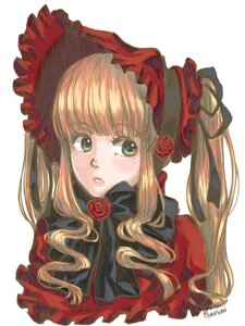 Rating: Safe Score: 0 Tags: 1girl bangs blonde_hair bonnet flower image lace long_hair looking_at_viewer red_flower red_rose rose shinku simple_background solo striped tears twintails upper_body white_background User: admin