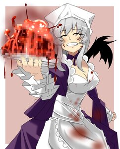Rating: Safe Score: 0 Tags: 1girl apron auto_tagged blood blood_on_face blood_splatter blood_stain bloody_clothes bloody_hands bloody_weapon breasts cleavage closed_eyes grey_hair grin image medium_breasts mosaic_censoring nosebleed smile solo suigintou teeth wings User: admin