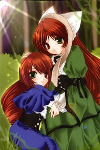 Rating: Safe Score: 0 Tags: 2girls brown_hair dress green_dress green_eyes hat head_scarf heterochromia image long_hair long_sleeves looking_at_viewer multiple_girls pair red_eyes siblings sisters souseiseki suiseiseki twins very_long_hair User: admin