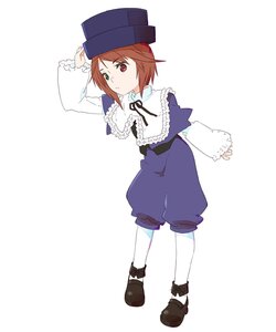 Rating: Safe Score: 0 Tags: 1boy brown_hair frills full_body green_eyes hat heterochromia image long_sleeves pantyhose red_eyes ribbon simple_background solo souseiseki standing top_hat white_legwear User: admin