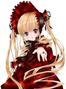 Rating: Safe Score: 0 Tags: 1girl :o blonde_hair blue_eyes blush bonnet bow dress drill_hair image long_hair long_sleeves looking_at_viewer red_dress shinku simple_background solo twin_drills twintails upper_body white_background User: admin