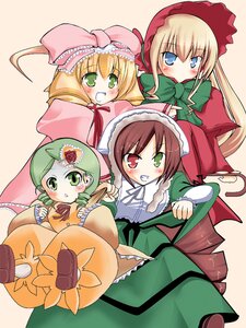 Rating: Safe Score: 0 Tags: 4girls blonde_hair blue_eyes blush bow brown_hair dress drill_hair green_eyes grin hat heterochromia hina_ichigo image long_hair long_sleeves looking_at_viewer multiple multiple_girls pink_bow red_eyes shinku smile suigintou suiseiseki tagme very_long_hair wings User: admin