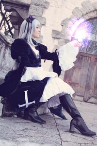 Rating: Safe Score: 0 Tags: 1girl boots dress flower frills gothic_lolita hair_ornament high_heels lolita_fashion long_hair profile sitting solo suigintou User: admin