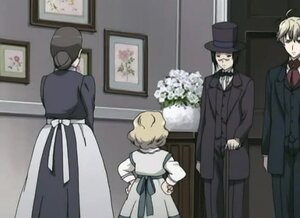 Rating: Safe Score: 0 Tags: apron black_hair blonde_hair bow dress enju hat human indoors laplace_no_ma long_sleeves multiple multiple_boys painting_(object) photo_(object) sarah screenshot tagme top_hat User: admin
